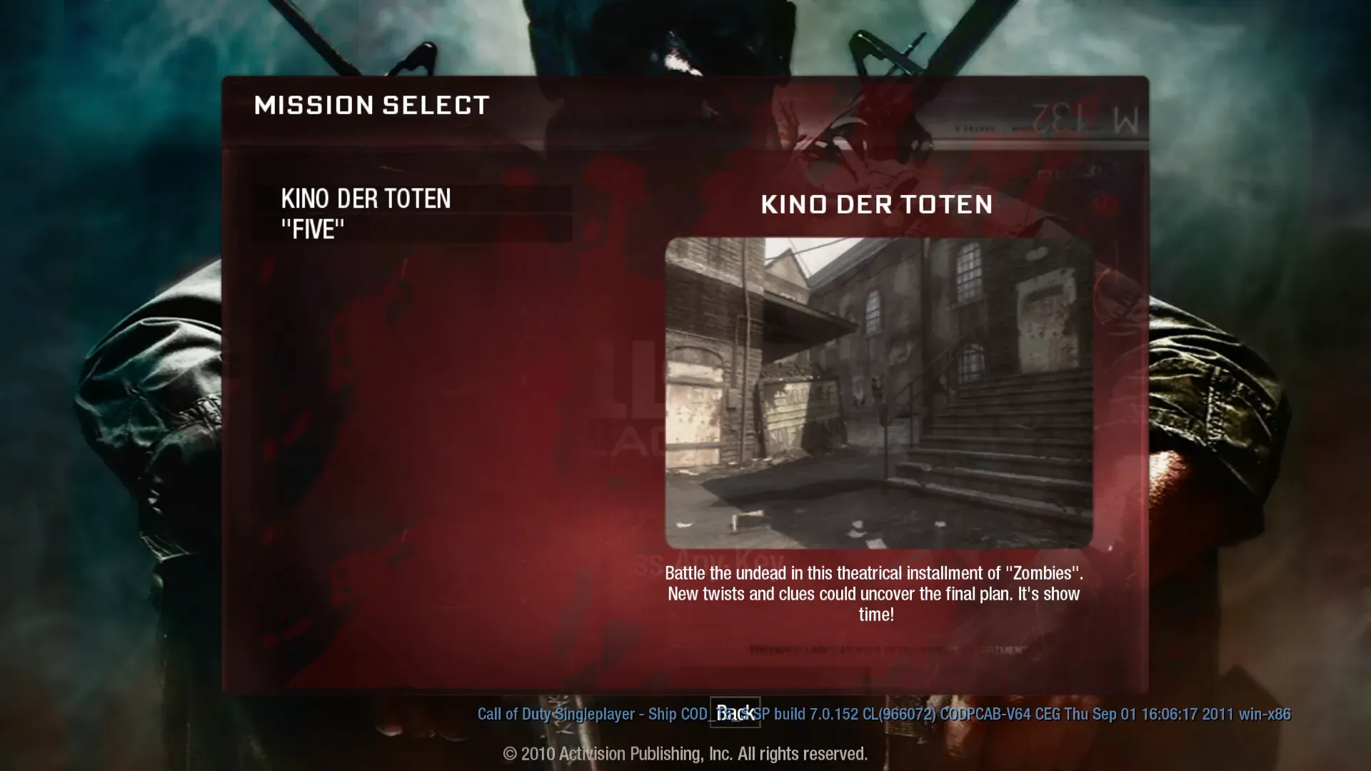 Black Ops Zombies map selection